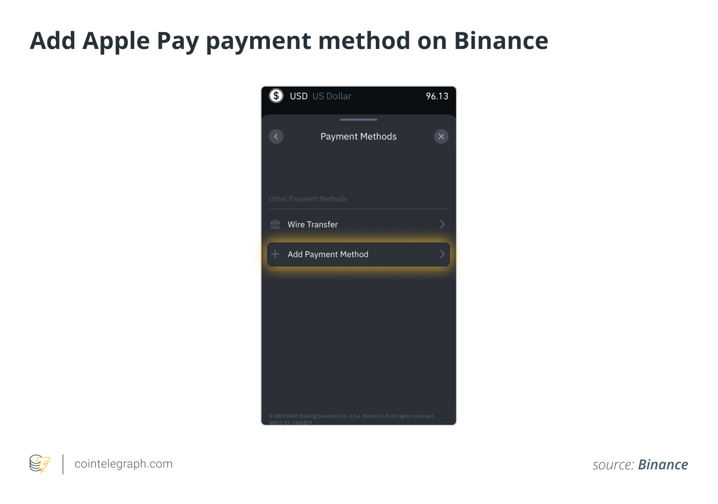 Add Apple Pay Payment Method on Binance